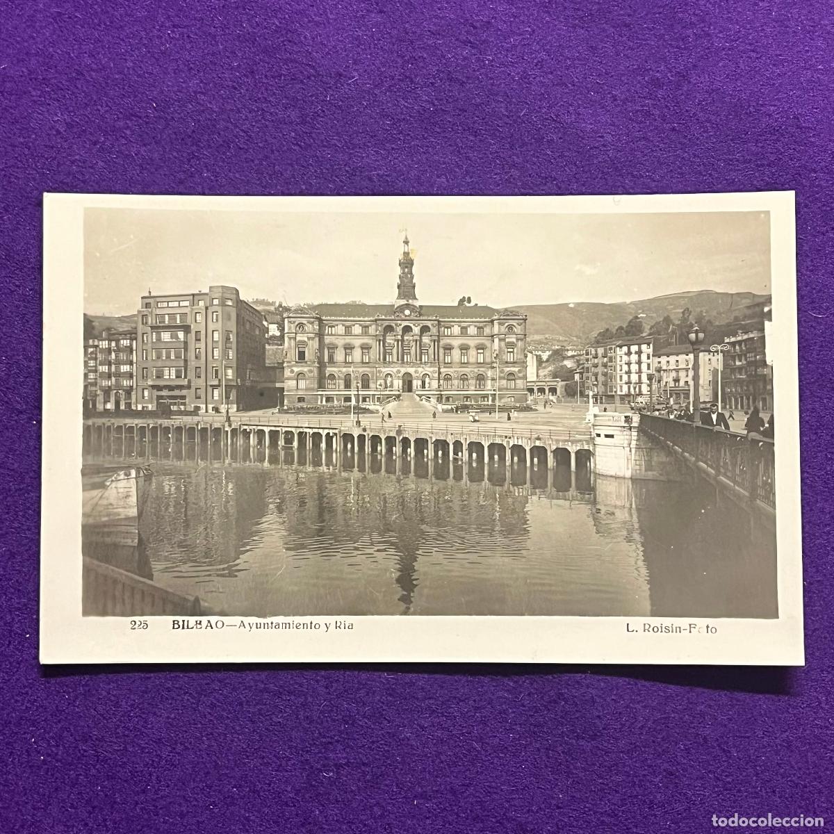 Postales: POSTAL DE BILBAO (VIZCAYA). AYUNTAMIENTO Y RIA.