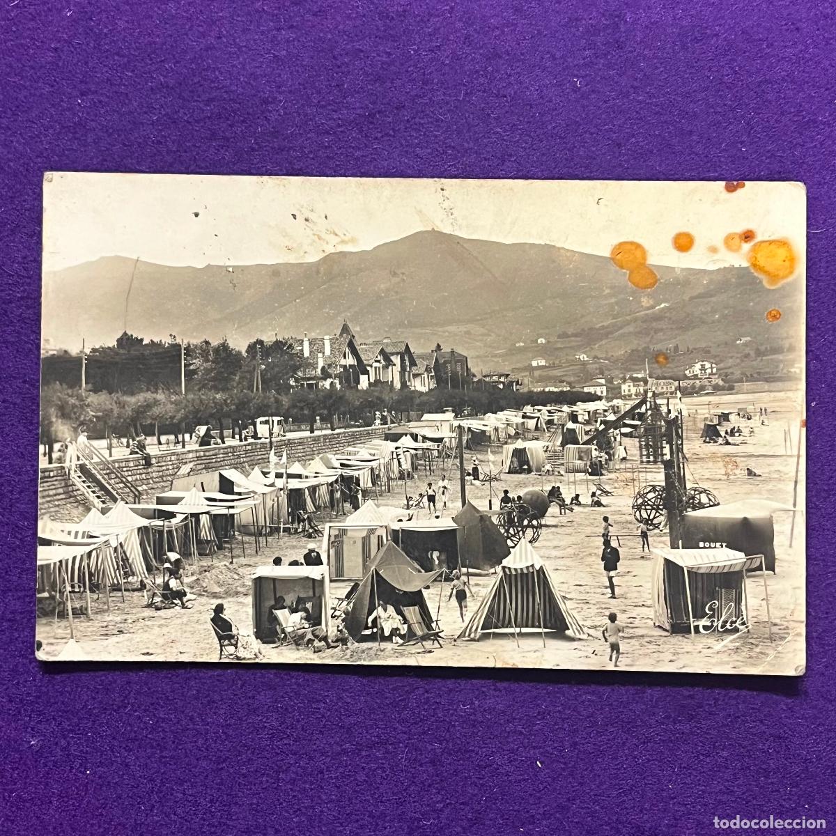 Postales: POSTAL DE HENDAYA (PAIS VASCO FRANCES). LE PLAGE ET LES MONTS ESPAGNOLS.