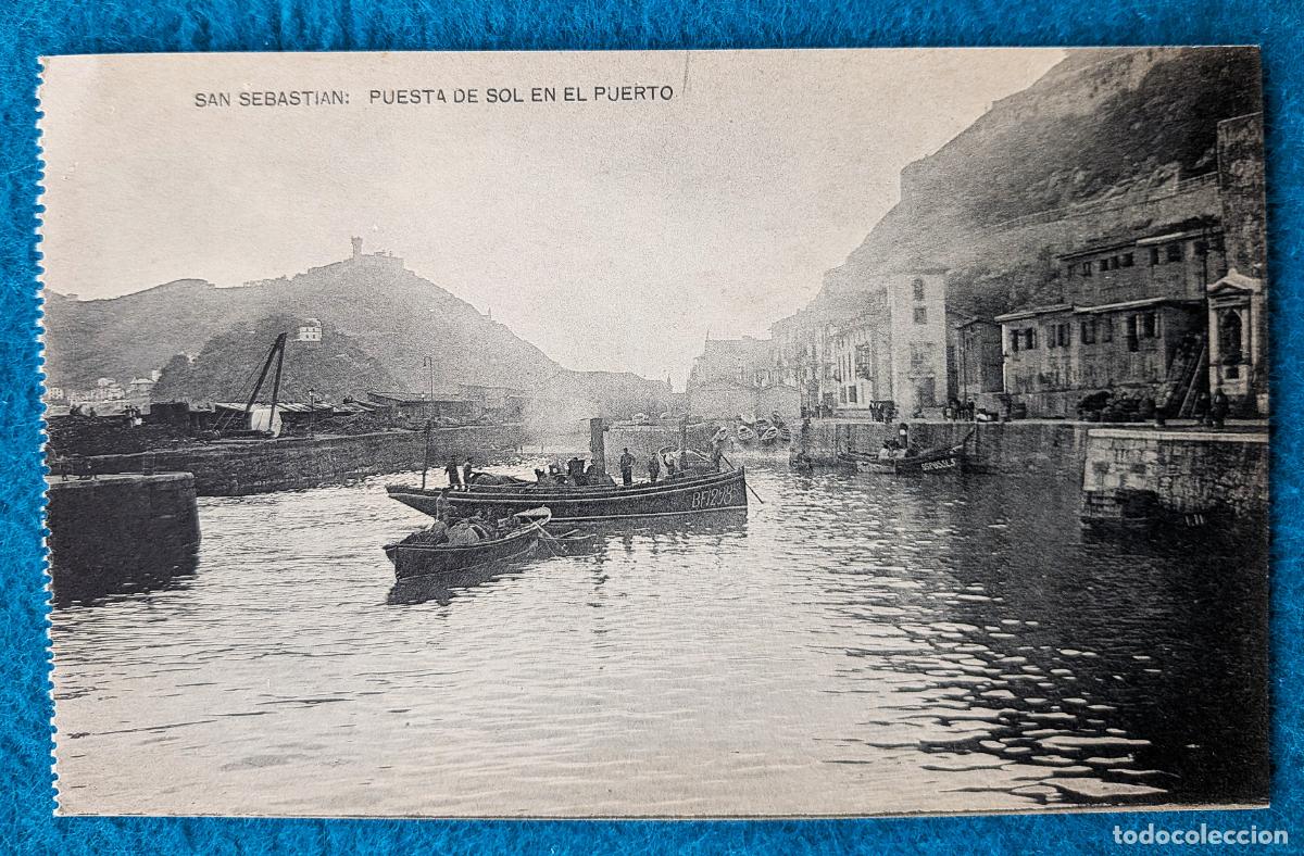 Postales: RW POSTAL SAN SEBASTIAN PUESTA DE SOL EN EL PUERTO P2045