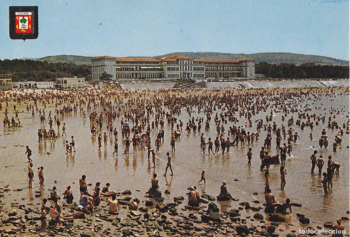 Postales: GORLIZ (VIZCAYA) PLAYA Y SANATORIO - ESCUDO DE ORO N&ordm;73 - S/C