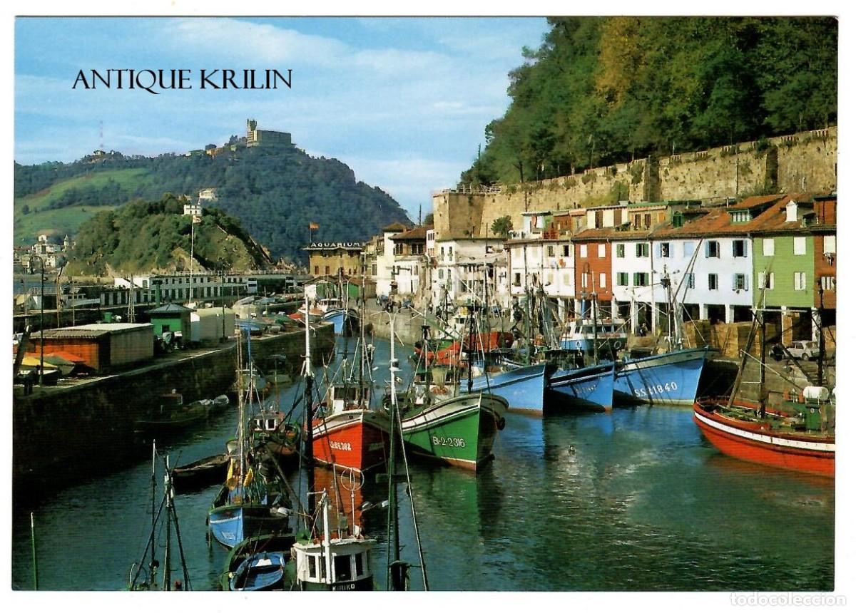 Postales: SAN SEBASTIAN / EL PUERTO AL FONDO EL AQUARIUM / EDI. MANIPEL - FOURNIER / SIN FRANQUEAR
