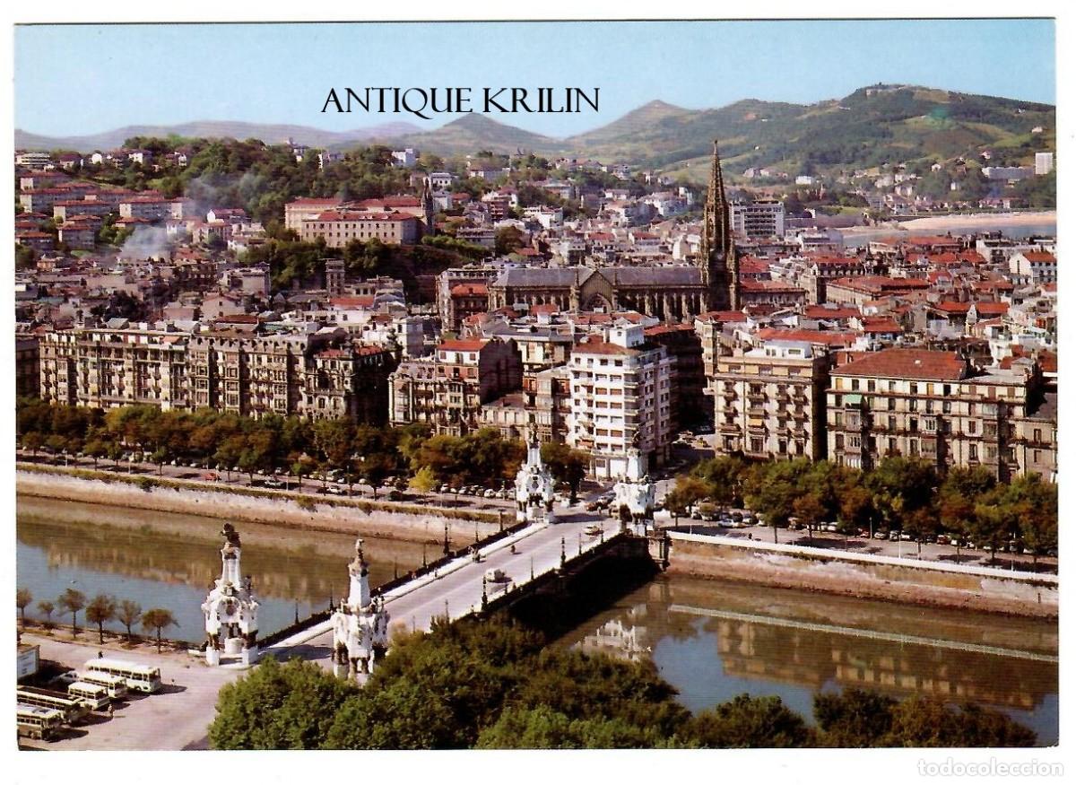 Postales: SAN SEBASTIAN N&ordm; 73 VISTA PARCIAL Y PUENTE MARIA CRISTINA / EDICION MANIPEL / SIN FRANQUEAR
