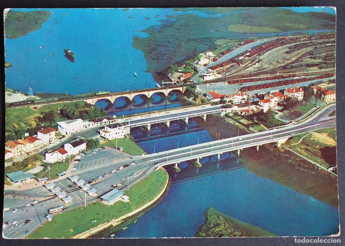 Postales: POSTAL DE IRUN: VISTA AEREA DEL PUENTE INTERNACIONAL
