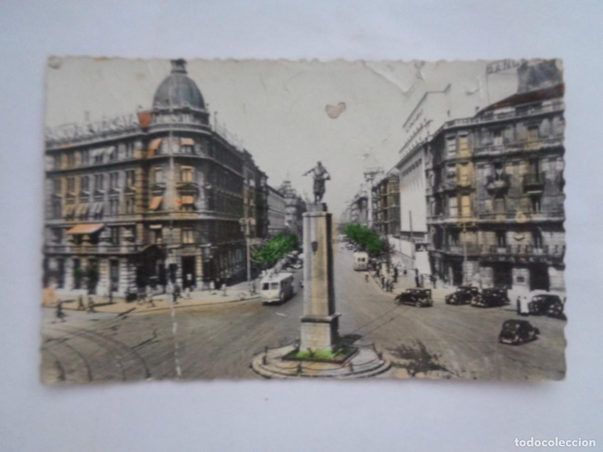 Cartes Postales: POSTAL DE BILBAO : MONUMENTO A LOPEZ DE HARO Y GRAN VIA . A&Ntilde;OS 50 , COLOREADA