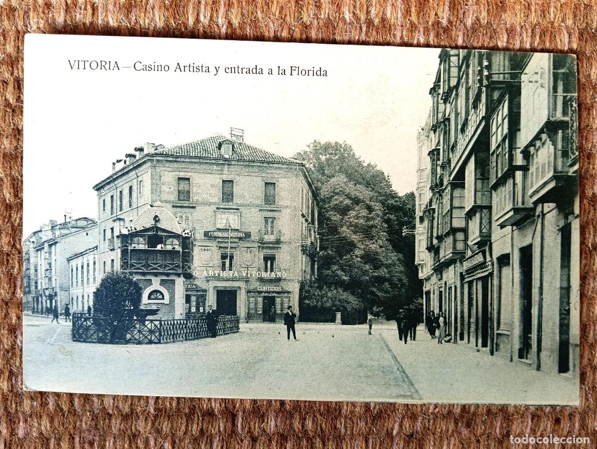 Postales: VITORIA - ALAVA - CASINO ARTISTA Y ENTRADA A LA FLORIDA - ED. MATEU