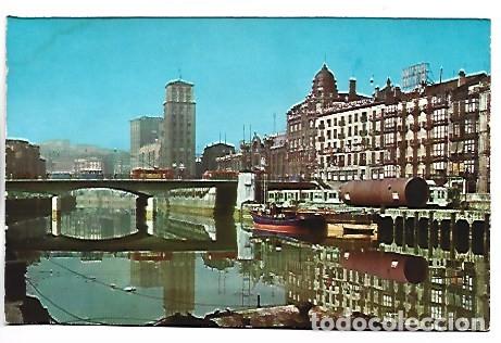 Postales: RIA DEL NERVION Y PUENTE DE LA VICTORIA.- BILBAO