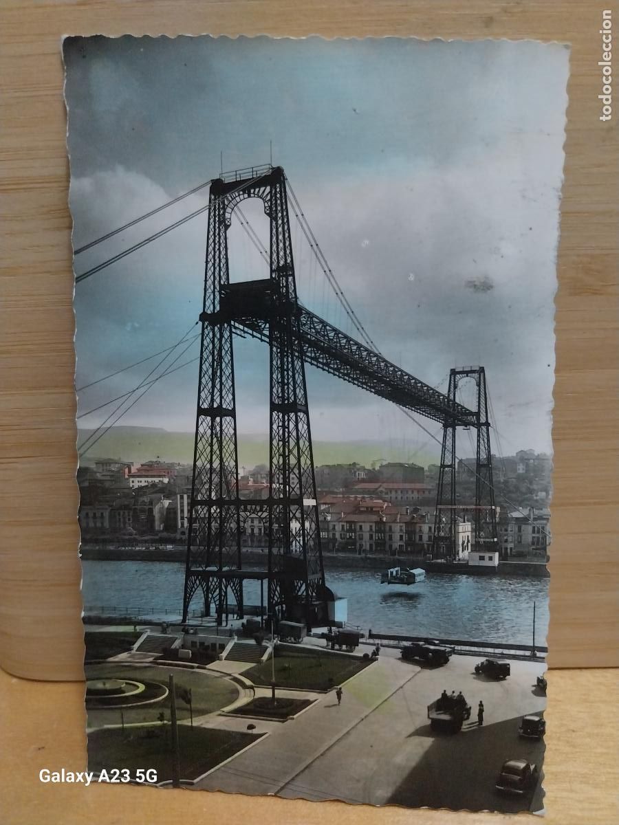 Postales: ARENAS PUENTE DE VIZCAYA ED GARRABELLA 68 CIRCULADA A&Ntilde;O 1959 COLOREADA ANIMADA BARCOS