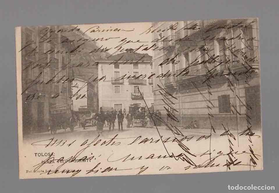 Postales: TARJETA POSTAL TOLOSA PLAZA FELIPE GORRITI. VDA. LABORDE, C.1905