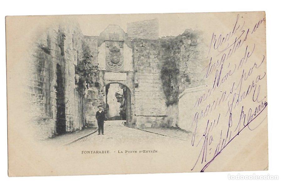 Postales: TARJETA POSTAL FONTARABIE LA PORTE D'ENTREE FUENTERRABIA, PUERTA DE ENTRADA. C.1905