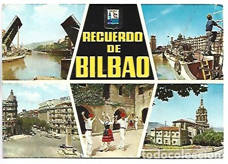 Postales: PUENTE DEL GENERAL Y VISTAS PARCIALES DE LA RIA.- BILBAO