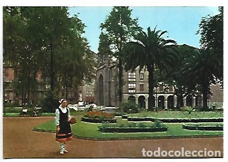 Postales: JARDINES DE ALBIA E IGLESIA DE SAN VICENTE.- BILBAO