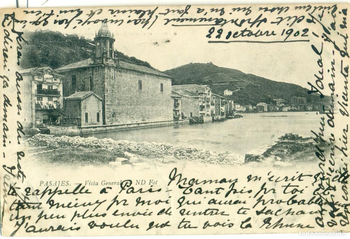Postales: GUIP&Uacute;ZCOA. PASAJES. VISTA GENERAL. CIRCULADA EN 1902.