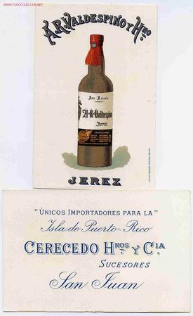 Postales: POSTAL  14  PUBLICIDAD VALDESPINO JEREZ SAN ANTONIO DARADA LUJO