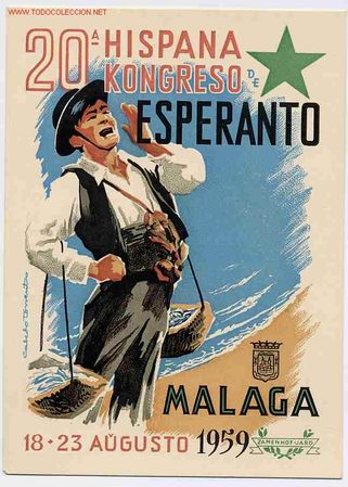 Cartoline: POSTAL 51 PUBLICIDAD KONGRESO DE ESPERANTO MALAGA 1954