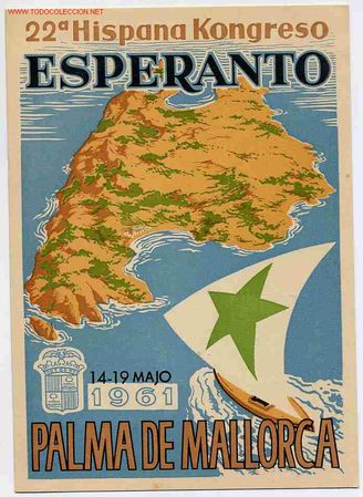 Postais: POSTAL 54 PUBLICIDAD KONGRESO DE ESPERANTO PALMA DE MALLORCA 1961