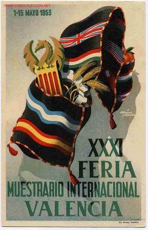 Postais: POSTAL  70   PUBLICIDAD FERIA MUESTRAS VALENCIA 1953