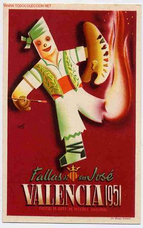 Postales: POSTAL  79   PUBLICIDAD FALLAS VALENCIA 1951 - Foto 1