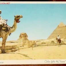 Postales: ANTIGUA POSTAL DE PUBLICIDAD DE TWA LINEAS AEREAS - CAIRO EN EGIPTO PIRAMIDES Y ESFINGE