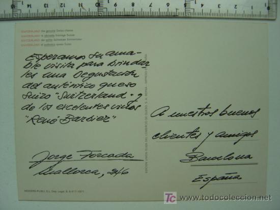 Postales: SWITZERLAND - EL AUTENTICO QUESO SUIZO - Foto 2