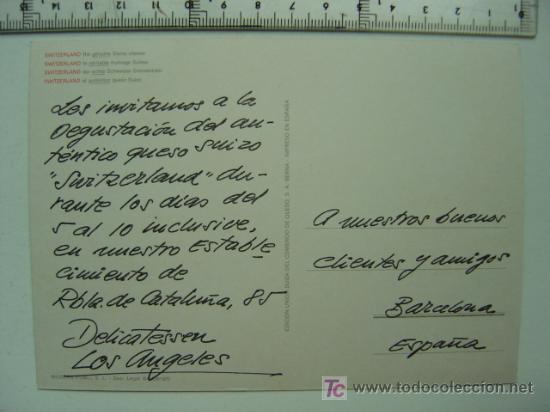 Postales: SWITZERLAND - EL AUTENTICO QUESO SUIZO - Foto 2