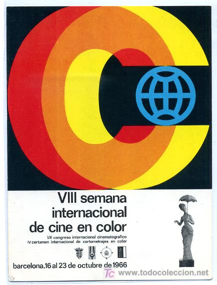 Postkarten: POSTAL PUBLICITARIA VIII SEMANA INTERNACIONAL DE CINE EN COLOR, 1966, CARTEL, P21387