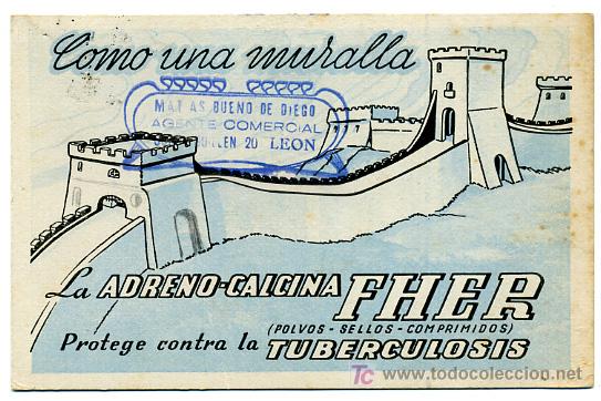 Postales: POSTAL PUBLICIDAD ADRENO CALCINA , FHER , FARMACIA ,  P16136