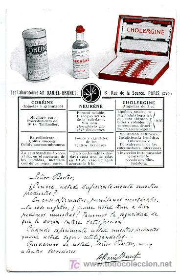 Postales: POSTAL PUBLICIDAD  LABORATORIOS DANIEL BRUNET , FARMACIA ,  P16165