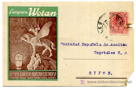 Postales: POSTAL PUBLICIDAD LAMPARAS WOTAN , P16203