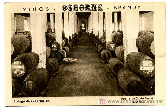 Postales: POSTAL PUBLICIDAD VINOS BRANDY OSBORNE , PUERTO DE SANTA MARIA,  P16253
