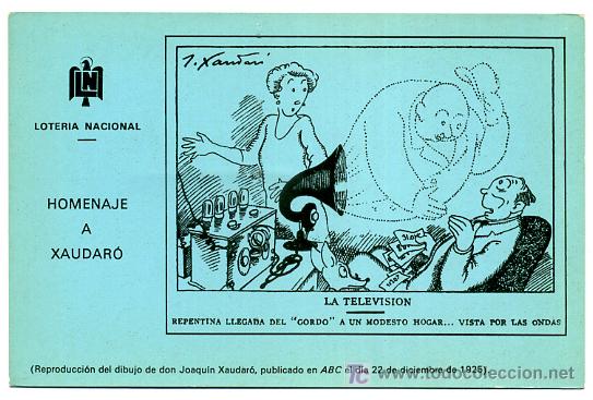 Postales: POSTAL PUBLICIDAD LOTERIA NACIONAL,HOMENAJE A XAUDARO , P16439