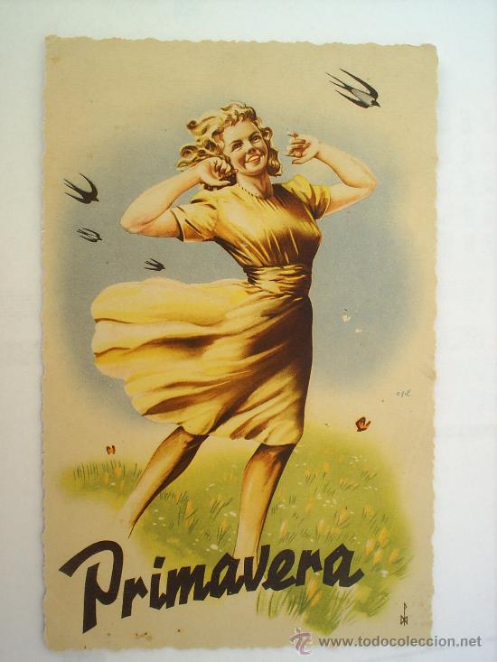 Postales: PRIMAVERA --BAYER-HELMITOL-SIN CIRCULAR - Foto 1