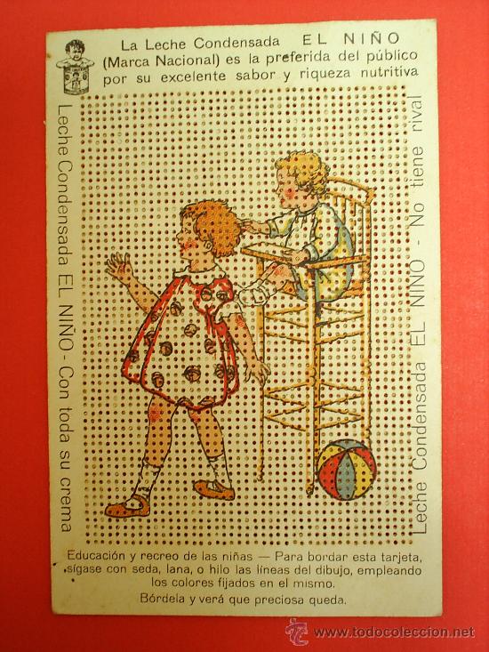 Postales: ESTAMPILLA PARA BORDAR LECHE CONDENSADA -EL NI&Ntilde;O