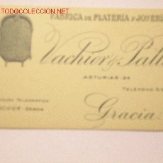 Postales: VACHIER & PALLE -FABRICA DE PLATERIA Y JOYERIA BARCELONA -. Lote 2520750