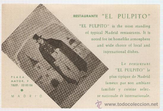 Postales: Restaurante - El Pulpito - Madrid - Foto 1