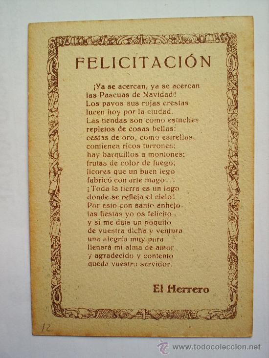 Postales: FELICITACION DE NAVIDAD-EL HERRERO - Foto 2