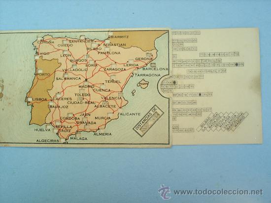 Postales: MAPA DE ESPA&Ntilde;A -DISTANCIA -PROPAGANDA-MURCIA-DESLIZABLE - Foto 3