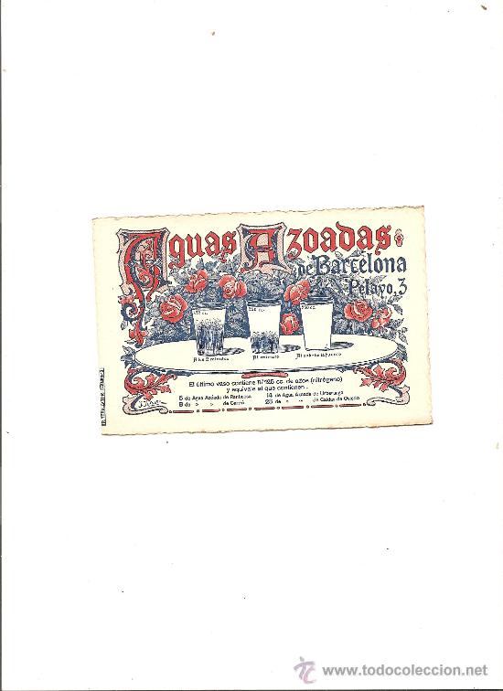 Postales: POSTAL PUBLICIDAD AGUAS AZOADAS DE BARCELONA - Foto 1