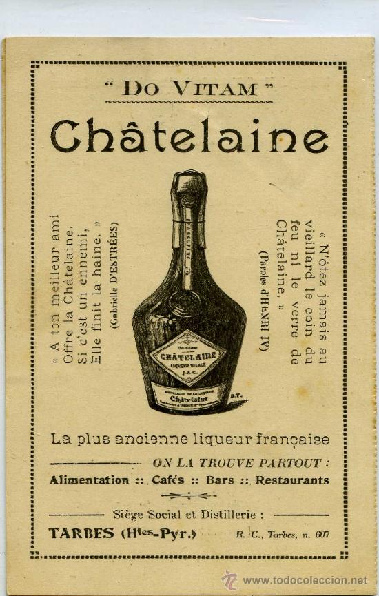 Postales: POSTAL PUBLICITARIA DE CHATELAINE VIEJO LICOR FRANCES - Foto 1