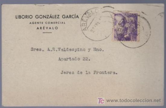 Postcards: TARJETA POSTAL DE PUBLICIDAD DE LIBORIO GONZALEZ GARCIA. AGENTE COMERCIAL. AREVALO.