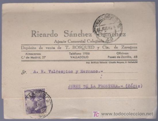 Postcards: TARJETA POSTAL DE PUBLICIDAD DE RICARDO SANCHEZ SANCHEZ. AGENTE COMERCIAL. VALLADOLID