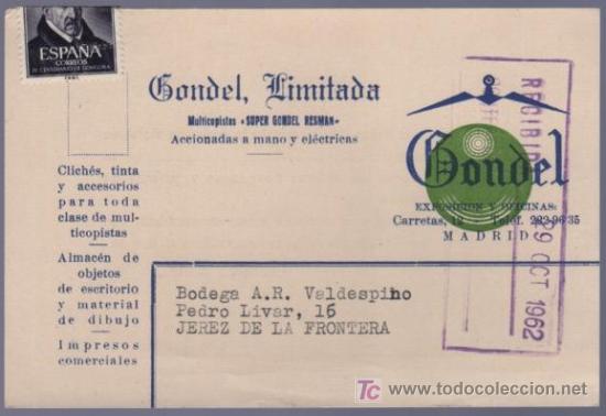Postales: TARJETA POSTAL DE PUBLICIDAD DE GANDEL, LIMITADA. MADRID - Foto 1