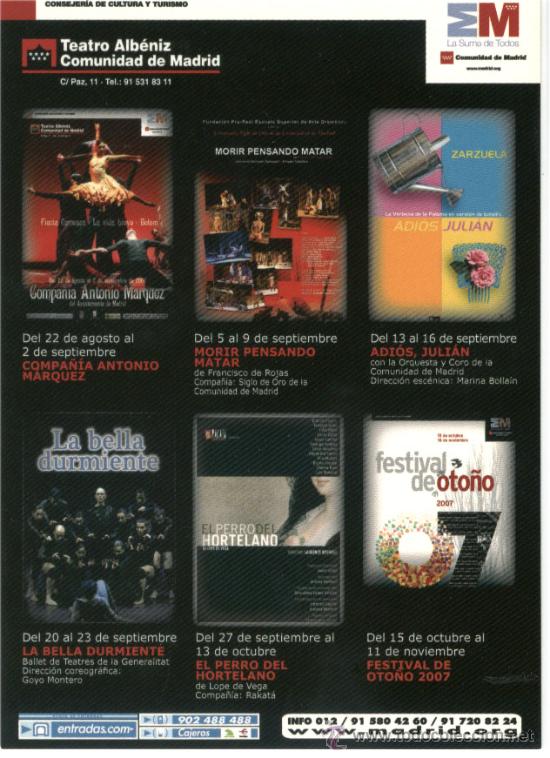 Postales: Teatro Alb&eacute;niz (Madrid): programaci&oacute;n 2007 - Foto 1