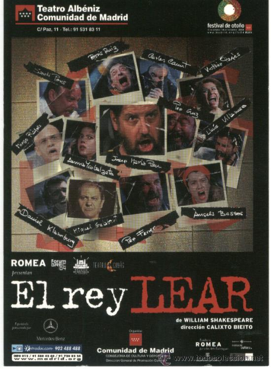Postales: Teatro Alb&eacute;niz (Madrid). El rey Lear, de Shakespeare - Foto 1