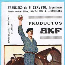 Postales: FRANCISCO DE P. CERVETO, INGENIERO. PRODUCTOS SKF. BARCELONA/MADRID/BILBAO, SIN FECHA.