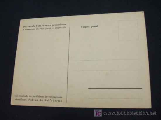 Postales: POLVOS DE SULFODERMO - HEYDEN - PROPORCIONAN Y CONSERVAN UN CUTIS JOVEN E IMPECABLE - Foto 2