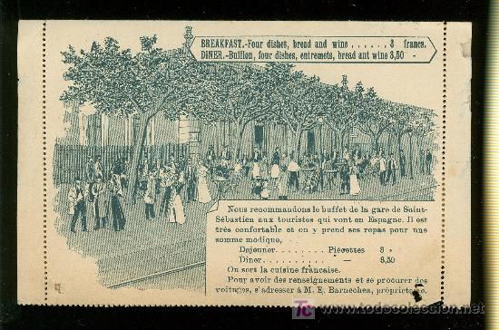 Postales: SAN SEBASTIAN. BUFFET DE LA GARE. BARNECHEA. - Foto 2