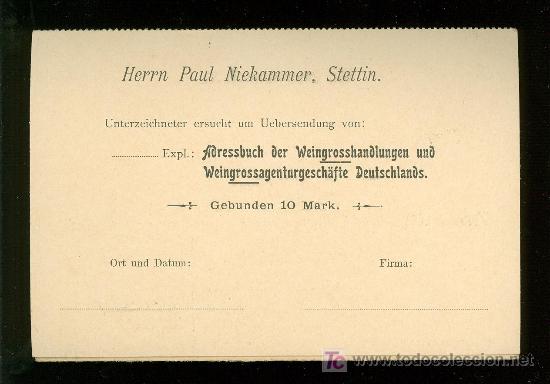 Postales: TARJETA POSTAL PUBLICITARIA. DRUCKSACHE. 1901. - Foto 2