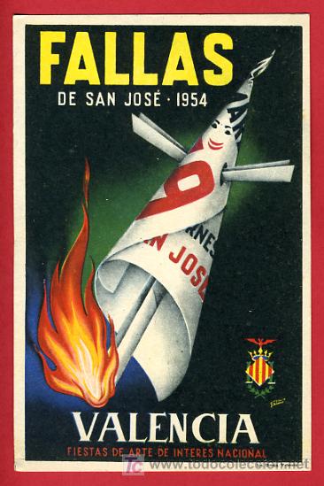 Postkarten: FALLAS DE SAN JOSE 1954,    P38703