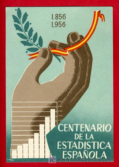Postkarten: CENTENARIO DE LA ESTADISTICA ESPA&Ntilde;OLA 1856-1956,    P38715
