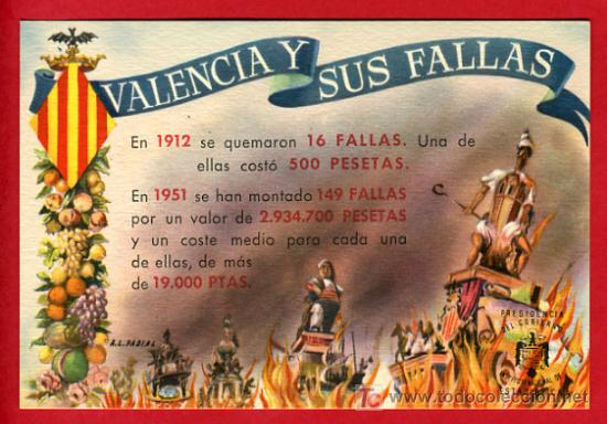 Postales: VALENCIA Y SUS FALLAS, ESTADISTICA,    P38729 - Foto 1